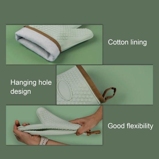 2Pcs Silicone Oven Mitts Thick Heat Resistant Non Slip Cast Iron Pan Gloves Safe Kitchen Gloves for Cooking And Baking