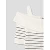 8SECONDS Striped Off-Shoulder Knit Ivory (114851Ay10)
