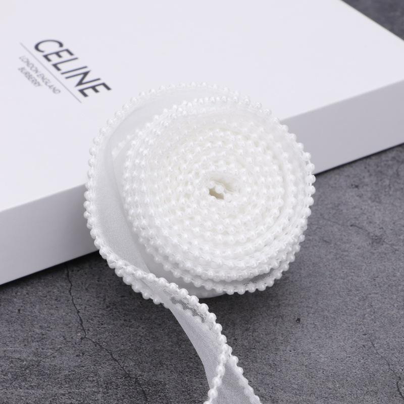 4cm Wide Pearl Fish Tail Yarn Ribbon for DIY Flower and Cake Box Decoration