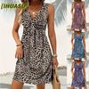 Mode Zomer Lente Mouwloze V-hals Casual Jurken
