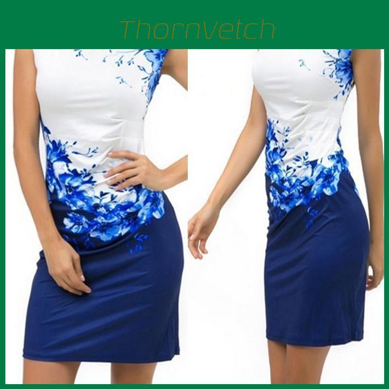 Sleeveless Dress Womens Slim Fit Mini Dress Party Dress Evening Floral Printed