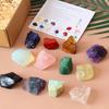 For Natural Crystal Raw Stone Yoga Stone Set Amethyst Citrine Rose Quartz Healing Chakra Geometric Shape Crystal Stone