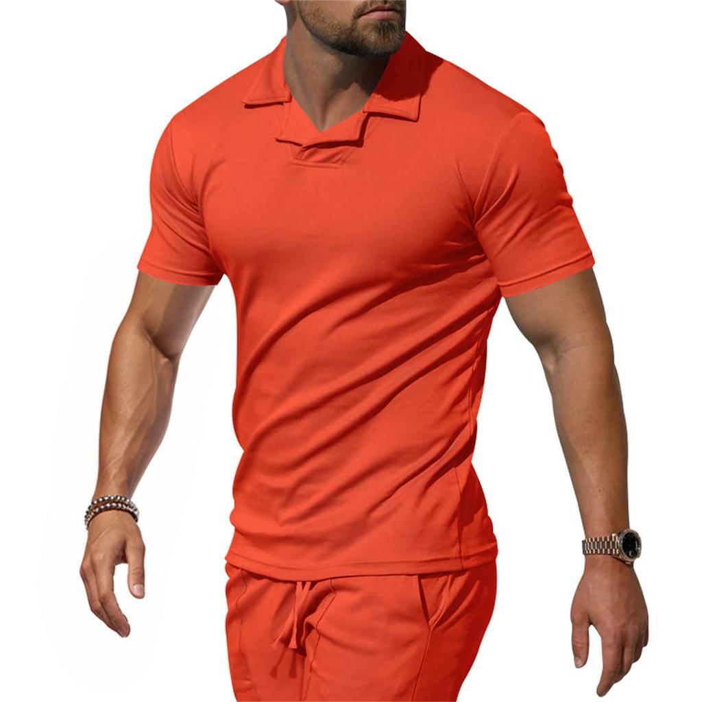 Men's Loose And Casual Solid-color Short-sleeved Shirt Top