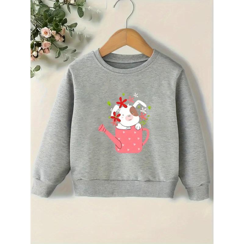Kids Sweatshirt Cute Printed Pattern Simple Sweet Beauty Baby Spring Thin Round Neck Hoodie