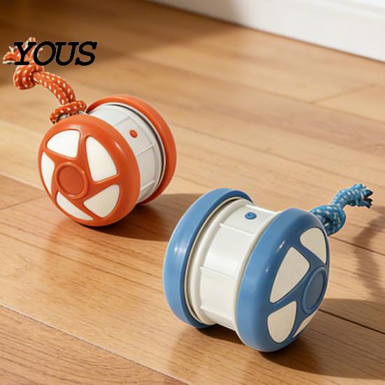 Electronic Pet Exerciser for Home Electric Automatic Rolling Dog Ball Toy, Motion-Activated Random Path Moving Toy with Autonomous Dogs Rope,