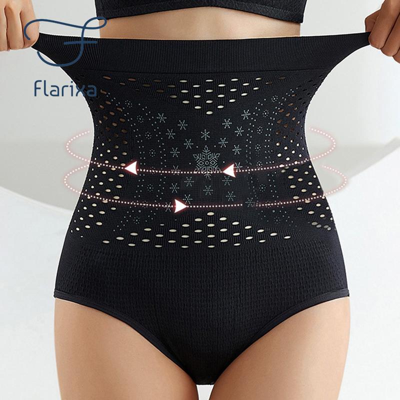 Flarixa Mutandine dimagranti a vita alta Donna Shaper per la pancia grassa Intimo per il controllo della pancia Slip vuoti senza cuciture Brucia grassi Shapewear