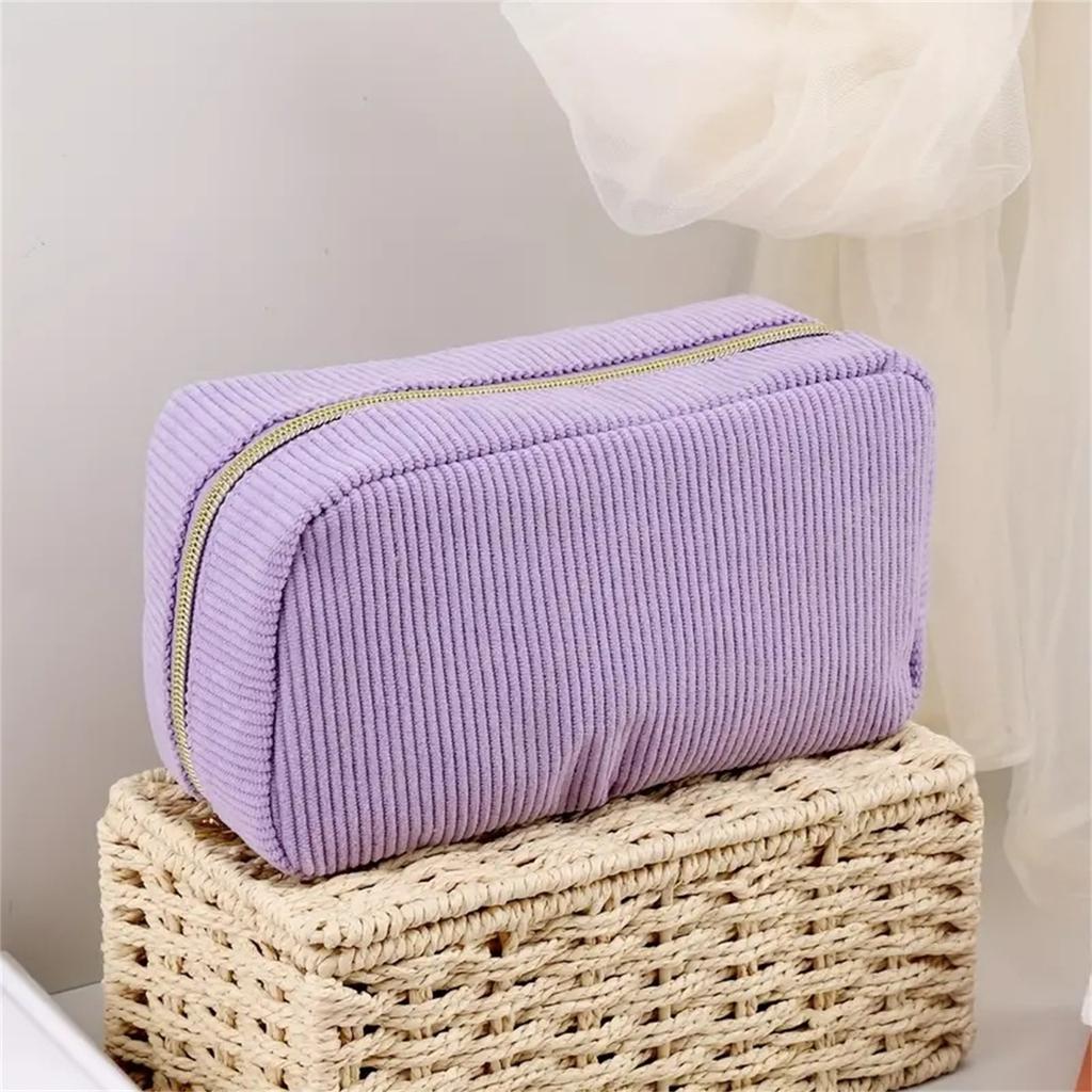 Large Corduroy Pencil Case High Capacity Pen Pouches Pencil Organizers Storage Bag Travel Cosmetic Bag for Office School