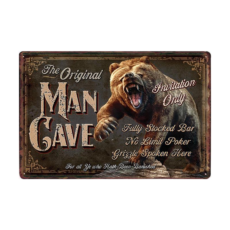 Man Cave Rule Metal Tin Sign Vintage Poster Home Bar Hotel Wall Painting Plaque Party Bar Public Decor 20*30 CM