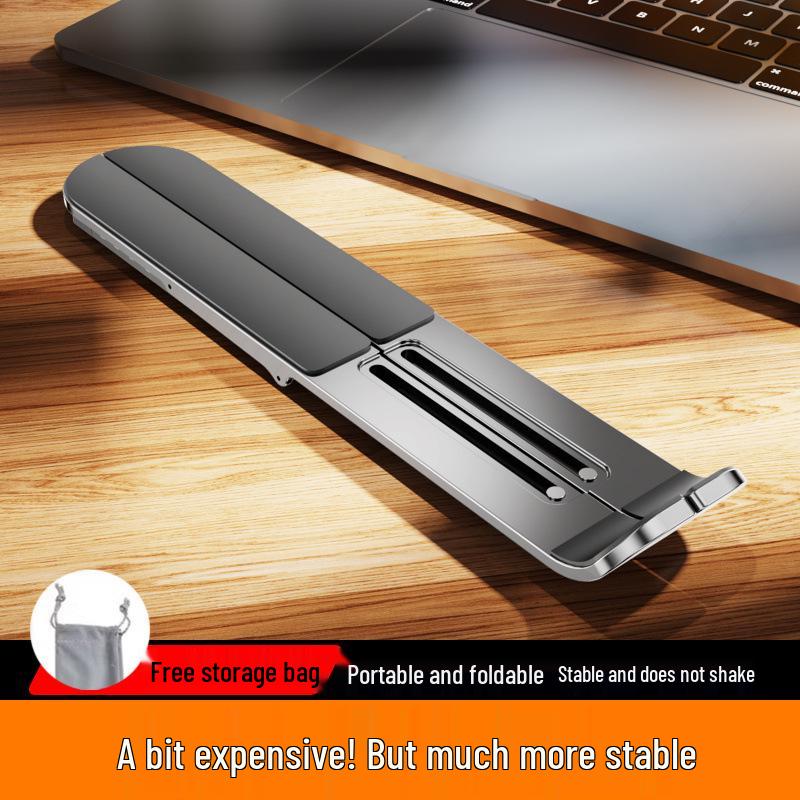 Foldable Adjustable Metal Laptop Riser with Cooling for Gaming Laptops Black - 7 Position Adjustable + Non-slip