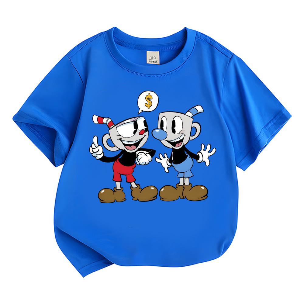 Cuphead 2026 NEW Cartoon T-shirt Boys Girls Kids Clothing Tops Streetwear Manga/Comic Short Sleeves Sports Fashion Tees Toddler