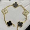 Nuova Versione Bracciale Quadrifoglio Cinque Fiori Agata Rossa Naturale Madreperla Bianca Bracciale da Donna Bracciale Laser