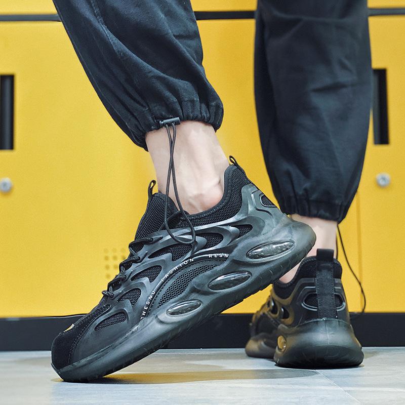 Fashion Running Sports Shoes 2024 Autumn New Arrivals Men Platform Sneakers Breathable Black Mesh Casual Shoes Zapatillas Hombre