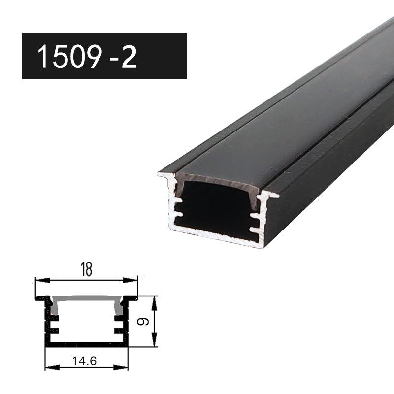 0.5m/1m 2-20pcs Black LED Aluminum Profile V/U/YW Style For 5050 5630 Strip Light Channel Black Cover Cabinet Closet Bar Lamp