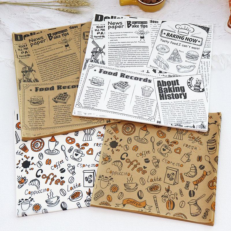 25 Sheets Deli Paper, Grease-Proof Parchment Paper Basket Liners, Food Wrappers for Sandwich, Chip, Burger & Fries, Baking Tools