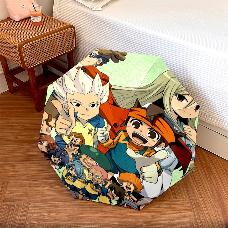 Inazuma Eleven  pattern, automatic folding umbrella, portable and foldable design, 8 ribs, a Christmas or birthday gift.