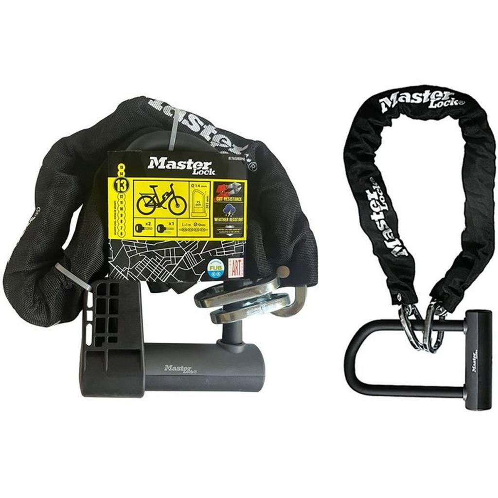 Antivol chaîne vélo - MASTER LOCK - Haute résistance - Mini antivol U - a clé