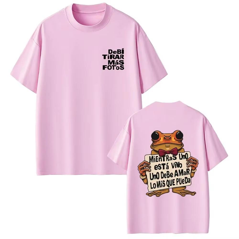 Fashion Streetwear Unisex Loose Hip Hop TShirt Rapper Bad Bunny Debi Tirar Mas Fotos DTMF Printed Short Sleeve Tshirt