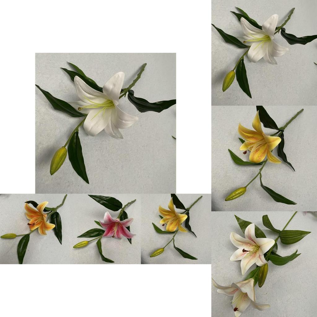 Lebensechte 3D Stofflilien Kunstblumen für Heimdeko Hochzeitsmittelstück Blumengesteck