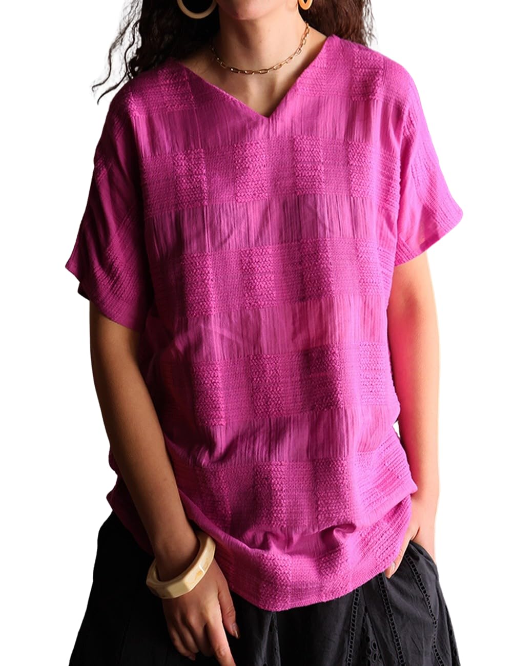 

Antiqua Indian Cotton Short Regular Size Women s V-Neck Top, Sleeve, 100% Cotton, (S-L), 52, Lavender, IYA-00006