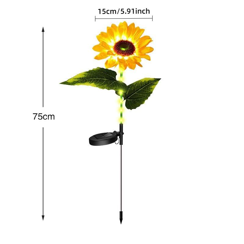1/3 Head Solar Sunflower LED Light Outdoor Waterproof Garden Lawn Wedding Christmas Party Decoration Solar Powered Garland Lamp