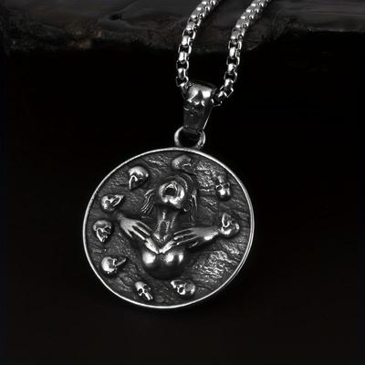 Men's Fashion Necklace Pendant Accessories Vintage Gothic Punk Style Monster Skull Jewelry Men's Gift