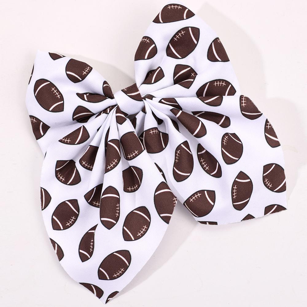 1pcs Football Soccer Printed Hair Clips Big Ribbon Bows Hairpins Fashion Photography Props Souvenir Barrettes Hair Accessories