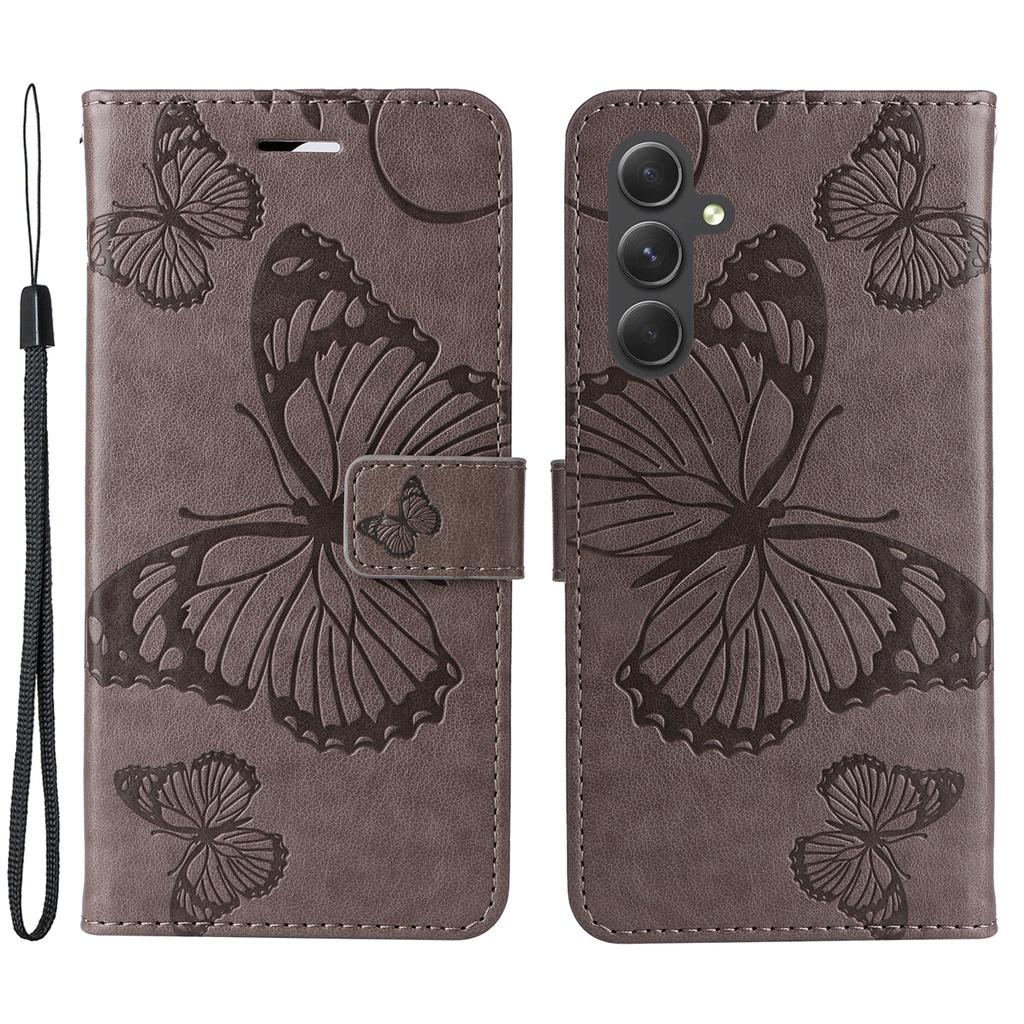 For Samsung Galaxy A55 5G Wallet Case Floral Butterfly Imprinted Leather Phone Cover Stand