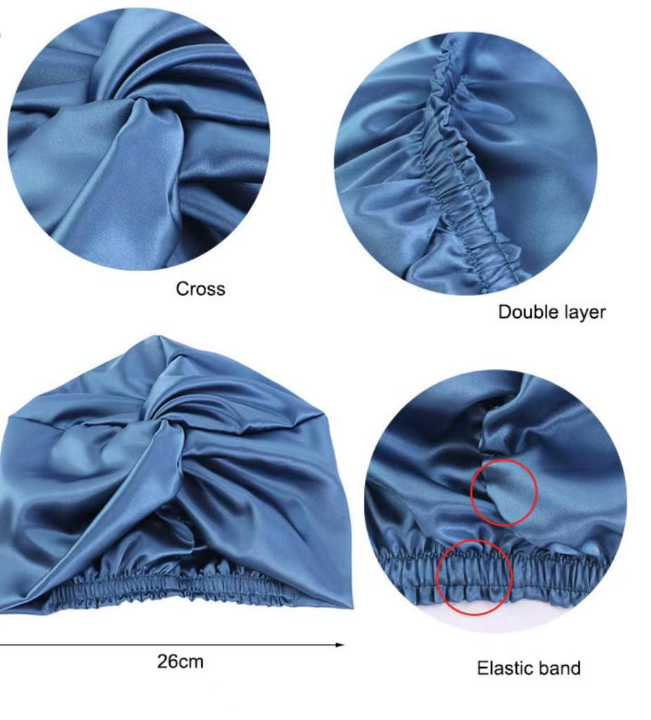 Luxury Design Soft Sleeping Cap for Women Daily Protecting Hair Wave Silk Satin Bonnet