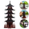 1pc Mini Pagoda Statue Chinese Ancient Building Model Pavilion Decorations Simulation Statue Zen Garden Aquarium Bonsai Decor