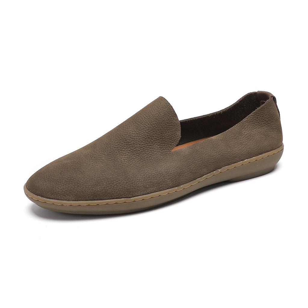 Gray Men Casual Shoes Italian Men Loafers Moccasins Slip On Men's Flats Breathable Genuine Leather Male Driving Shoes