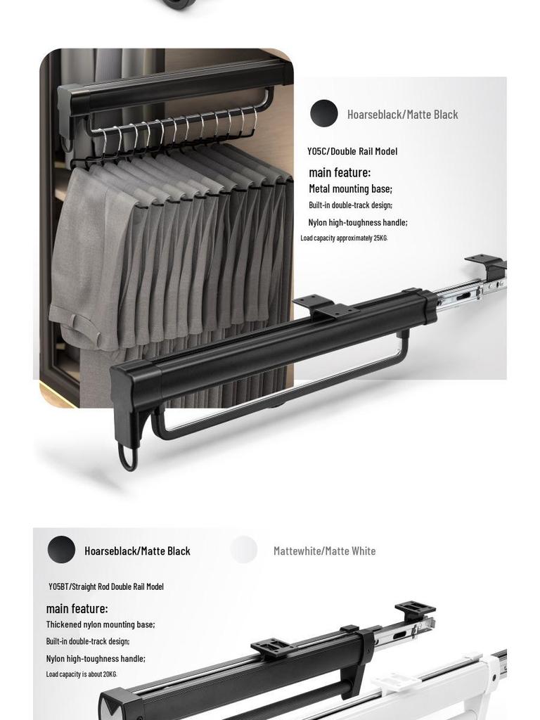 Pull-Out Telescopic Trouser Rack for Wardrobe Closet