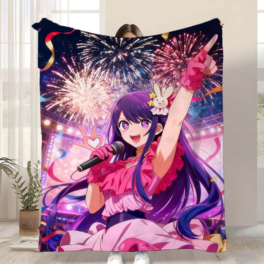 Character Ai Hoshino Throw Kid-Friendly Flannel Throw Blanket Soft Warm Anti-Static Washable All Season