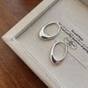 Hollow Minimalist Earrings Stylish Sterling Silver Earrings Oval Hoop Earrings  for Women