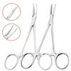 1pc Stainless Steel Hemostatic Forceps Surgical Forceps Tool Hemostat Locking Clamps Forceps Fishing Pliers Curved/Straight Tip 3
