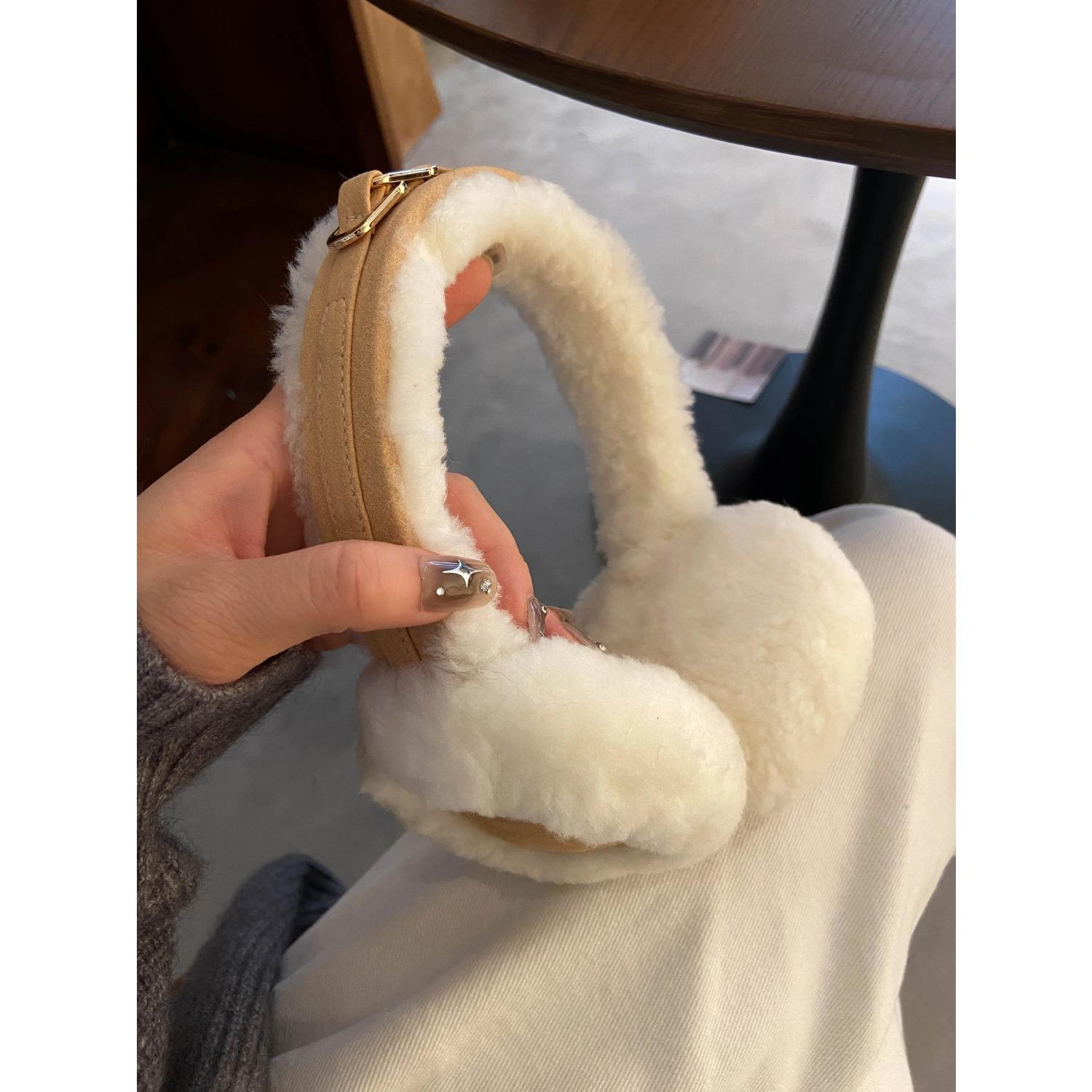 

Шерстяные утеплители для ушей, зимние овчинные наушники для женщин и мужчин, мягкие, теплые, сплошные, уличные, для защиты от холода, наушники-вкладыши