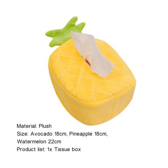 Exquisite Cartoon Form Plüsch Spielzeug Serviette Halter Auto Hause Obst für Schlafsaal