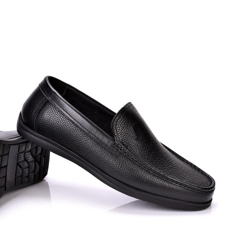 Men s Spring Leather Loafers - Genuine Cowhide, Soft Sole, Slip-on Casual Moccasins 38