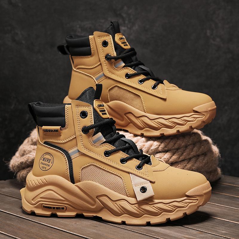 

Мужская обувь 2025 зима новая платформа повседневная спортивная ботинки Мартин для улицы альпинизм кожаная поверхность универсальная рабочая обувь 44