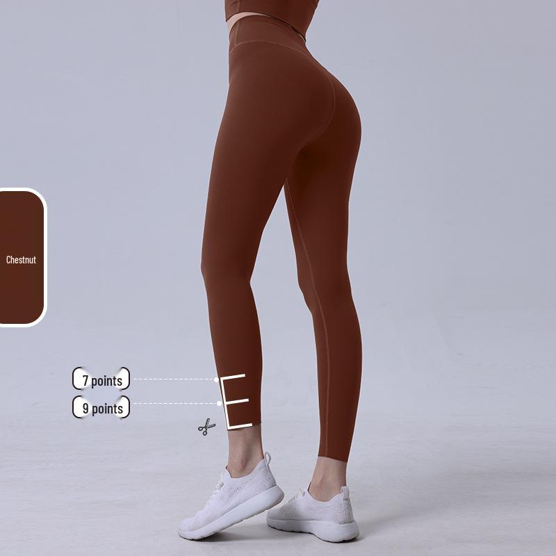 

2024 Бесшовные брюки для йоги с высокой талией и эффектом лифтинга бедер - Портативная европейская и американская спортивная одежда нюдового цвета для женщин Large