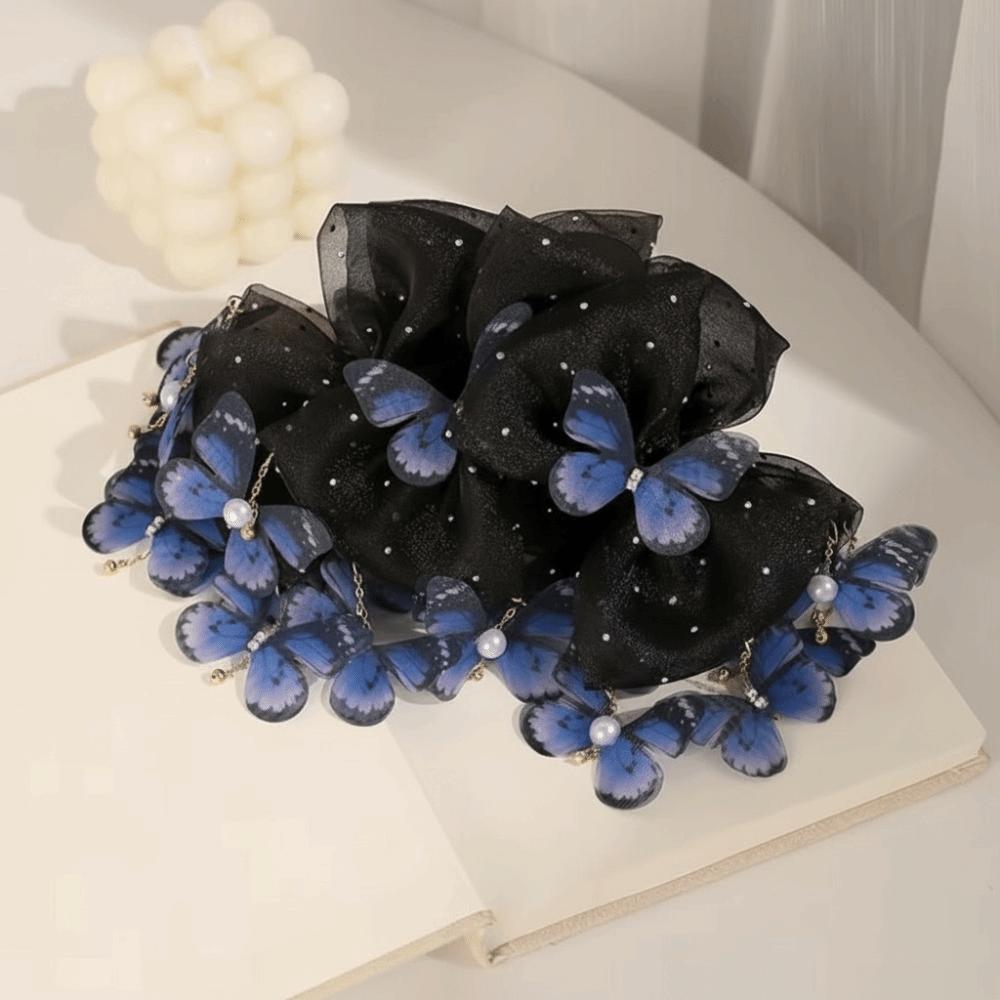 Vintage Butterfly Hairgrips Elegant Shark Clip Trendy Bow Mesh Hair Claw  Daily Use