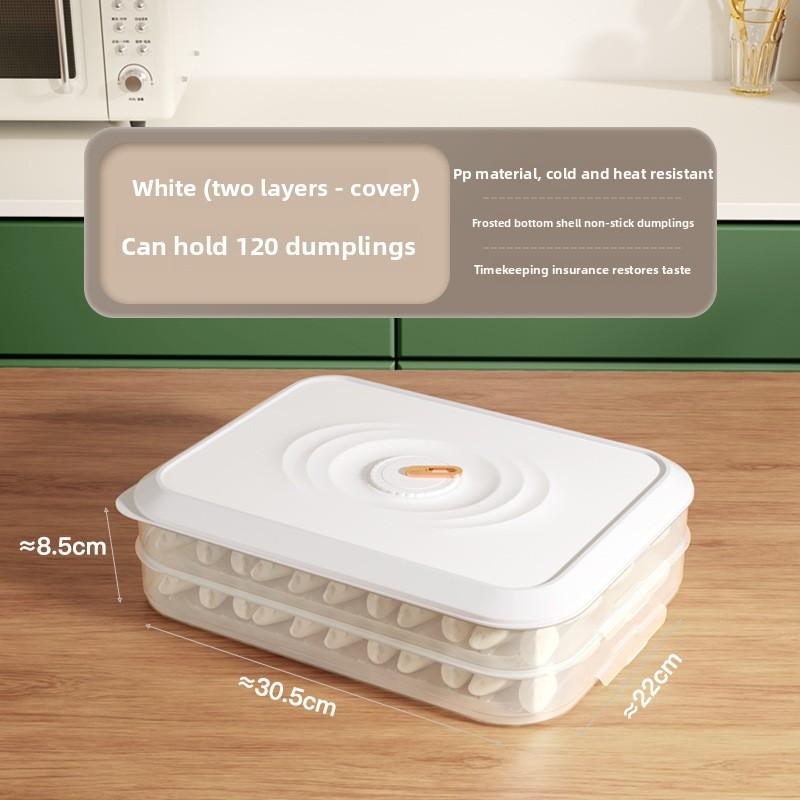 Flerlags oppbevaringsbeholder for dumplings, stabelbart frysebrett, lufttett matorganisator for kjøkken