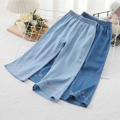 Mädchen Mückenschutzhose Sommer Dünne Eisseide Jeans Mädchen Lässige Imitation Denim Horn Außenhose