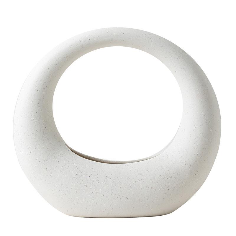Ceramic Rotundity Vase Flower Arrangement Circular Retro Decoration Porcelain Bottle Flower Vase Home Decoration Accessories