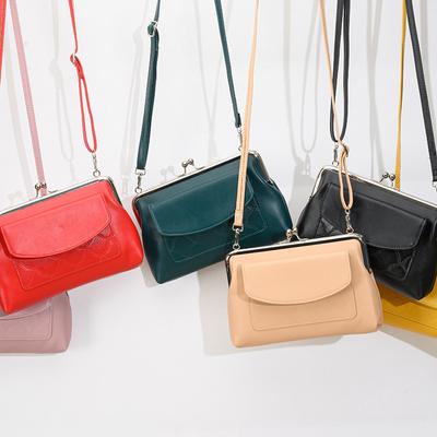 Neue PU-Leder Damenhandtaschen Mode Große Kapazität Umhängetaschen Weibliche Einfarbige Klappe Abendtaschen Damen Handygeldbörsen