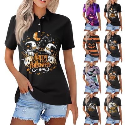 Women's Fashion Casual Lapel Short Sleeve Print Shirt Women's Button Up Tops