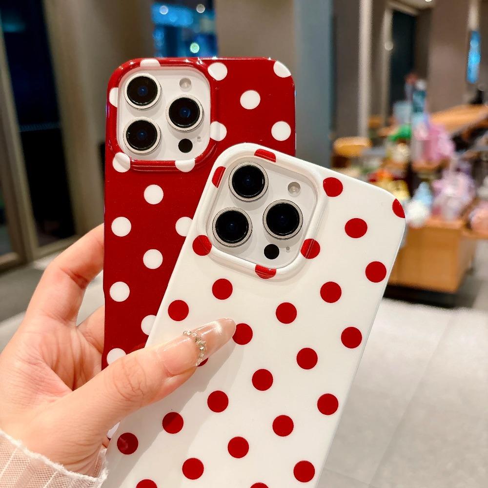Shockproof Polka Dot Pattern Soft TPU Phone Case For iPhone 17 16 15 14 13 17 Pro Max Plus Slim Cute Protection Cover Funda