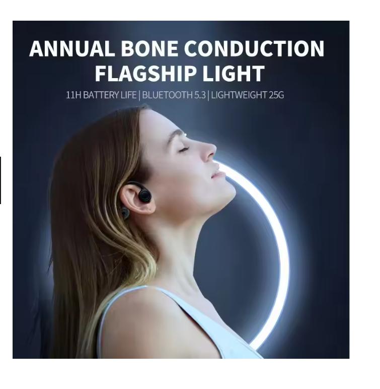 2025 NEW Real Bone Conduction Sport Headphone Wireless Earphone Bluetooth-Compatible Headset Hands-free with Mic for Running