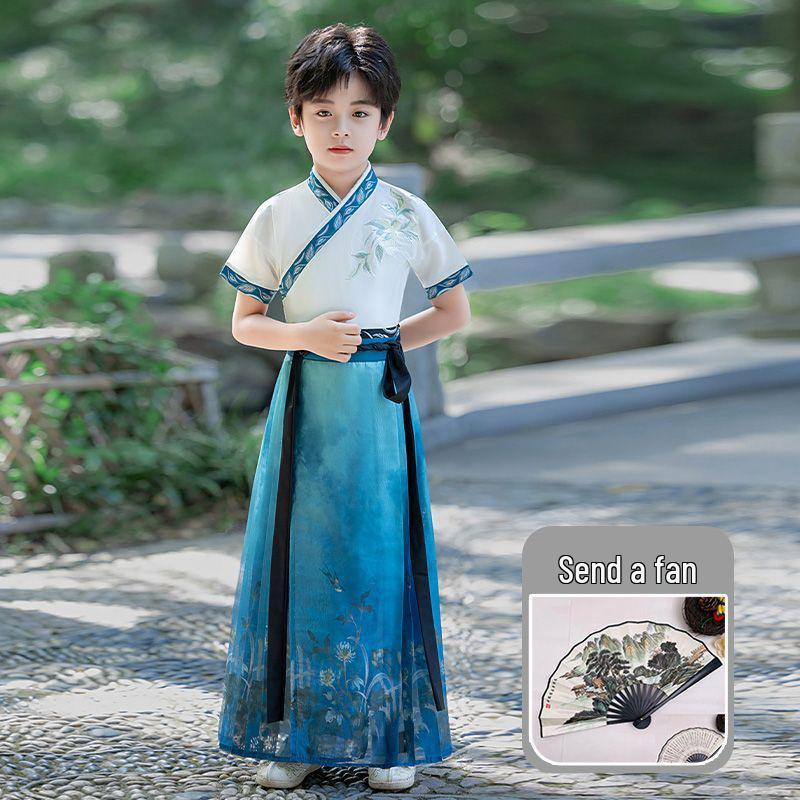 Boys' Autumn Ming Dynasty Style Hanfu: Ancient Chinese Tang Suit for Young Masters