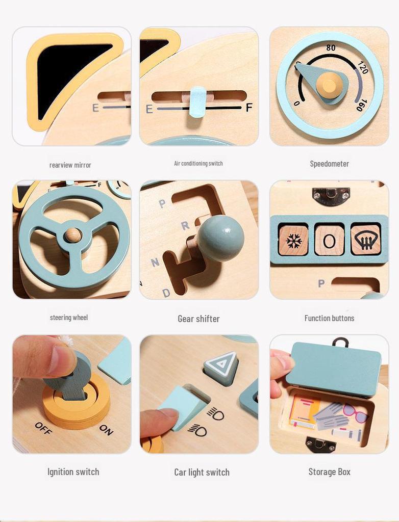 Montessori Educational Busy Board: Kids' Simulated Steering Wheel for Early Learning and Play