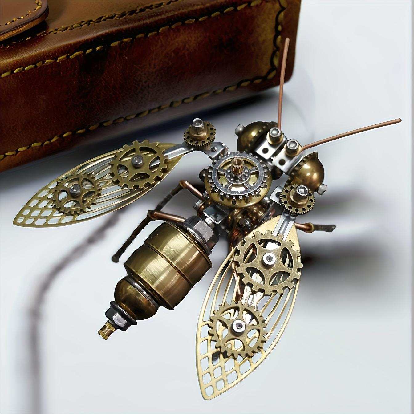 

Creative Insect Decor Figurine Mechanical Metal Assembly Model Home Office Gear DIY Craft Desktop Decor Collectible Gift